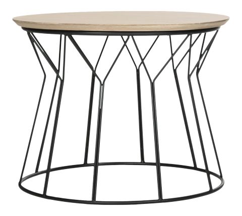 Retro Mid Wood End Table In Light Oak & Black | Chairish with regard to Finding the Perfect Placement for Your Marsha Retro Stacking End Table